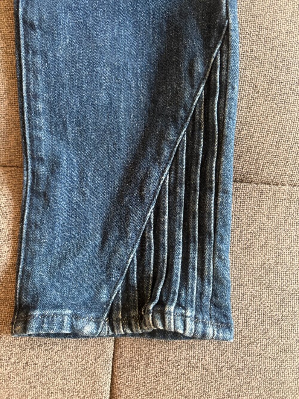 J BRAND Denim Jeans Dark Blue, w/ Pleated design on lower leg, 24